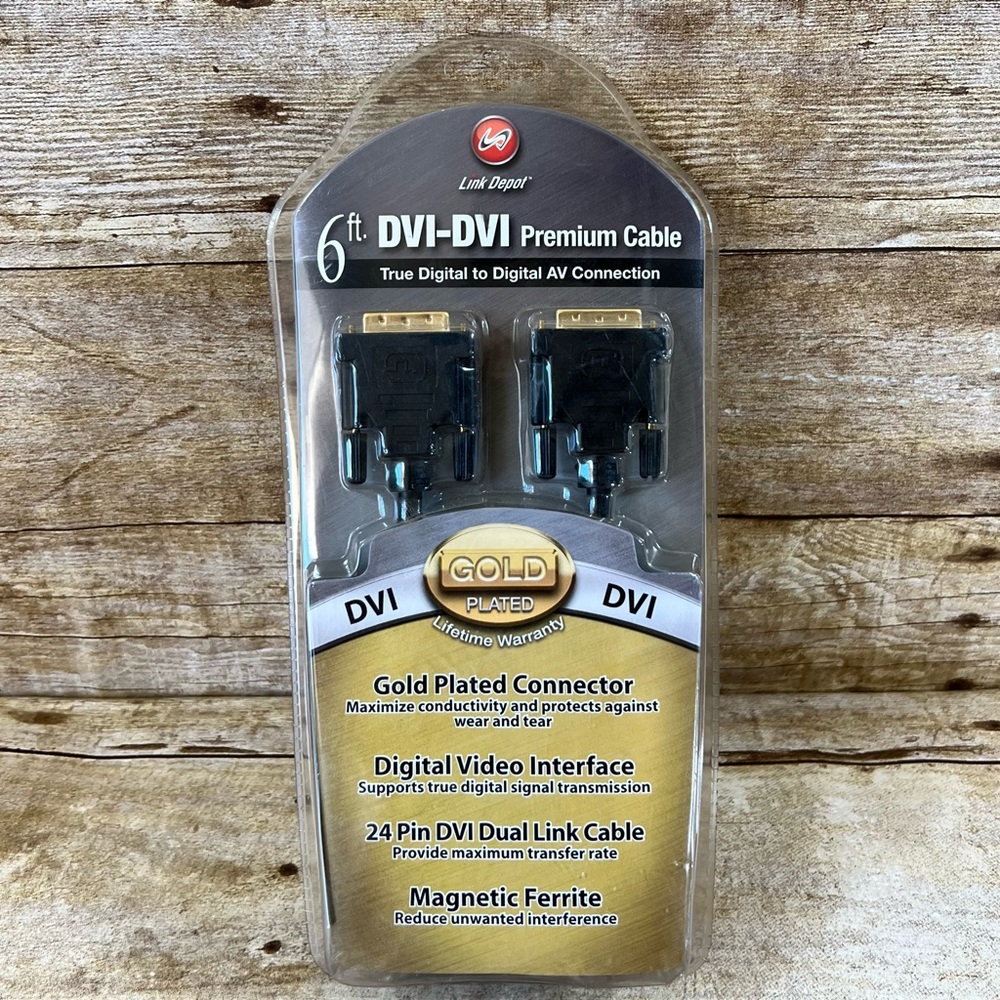Link Depot 6ft DVI-D to DVI-D Premium Cable Gold Plated 24 Pin Dual Link Black